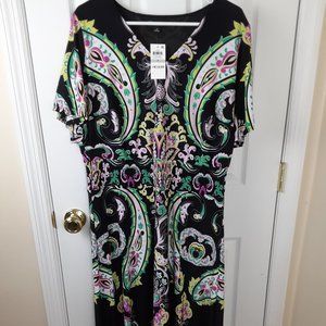 NWT INC International 1X Paisley Maxi Dress